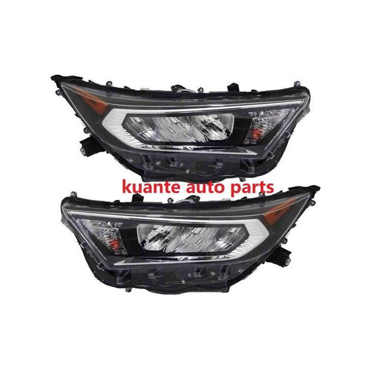 Car Body Spare Parts For RAV4 2019 USA Led Headlights Tail Lights Fog Lights Front Bumper Lip Body Kit Spoiler